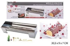 Moule A Buche Noel Rond Inox 29.5X9Cm