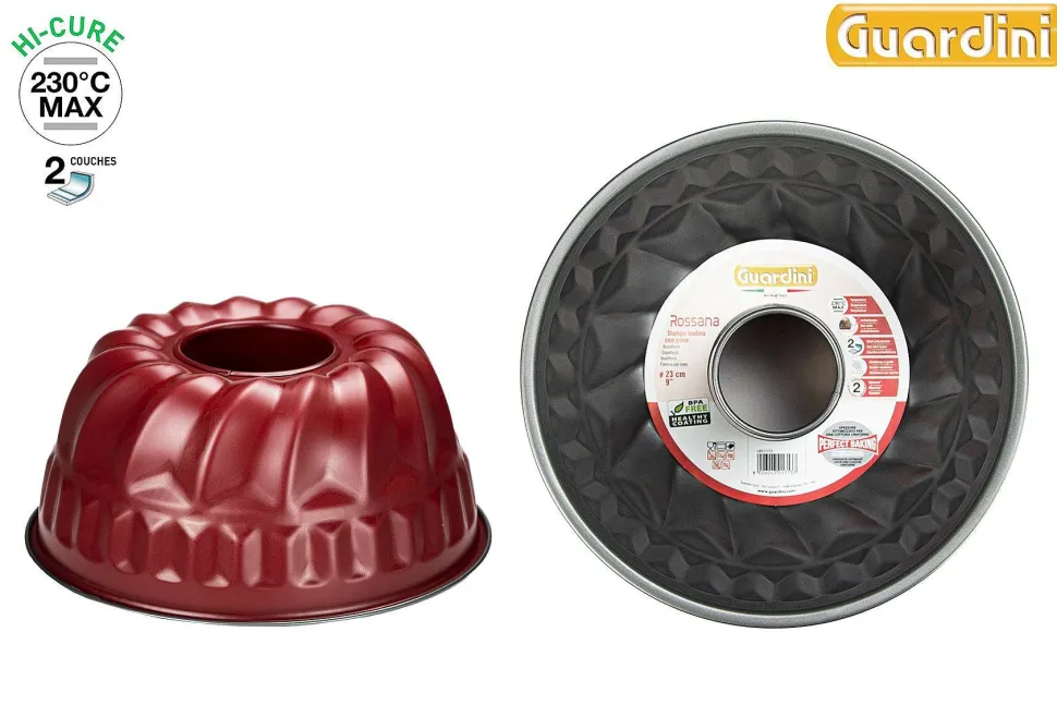 Moule Kouglof D.23Cm Acier Anti Adherent Rouge Rossana