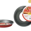 Moule Tarte Amovible D28Cm Acier Anti Adherent Rouge Rossana