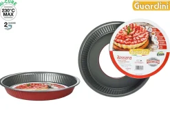 Moule Tarte Amovible D28Cm Acier Anti Adherent Rouge Rossana