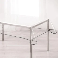 maxibazar Nappe Cristal Rectang 140X240 Cm Pvc Uni Garden Biais Anthra