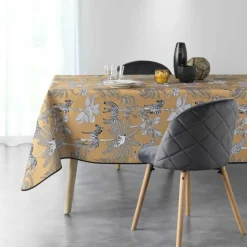 maxibazar Nappe Rectangle 150X240Cm Imprime Africana Jaune