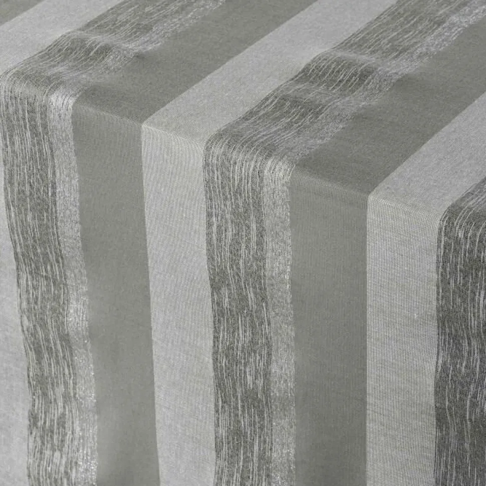 maxibazar Nappe 140X240 Cm Coton Metallise Eldora Gris Argent