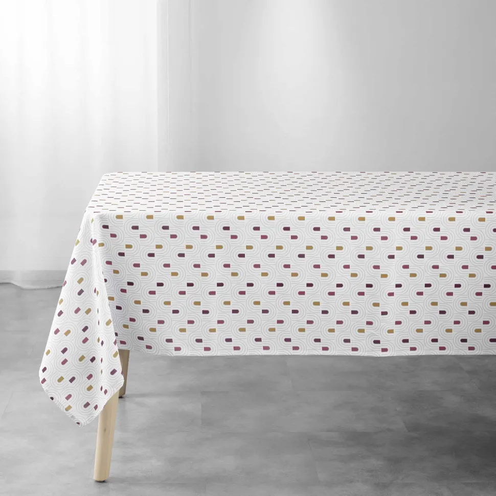 maxibazar Nappe 145X240Cm Imprime Abstrait Terracotta