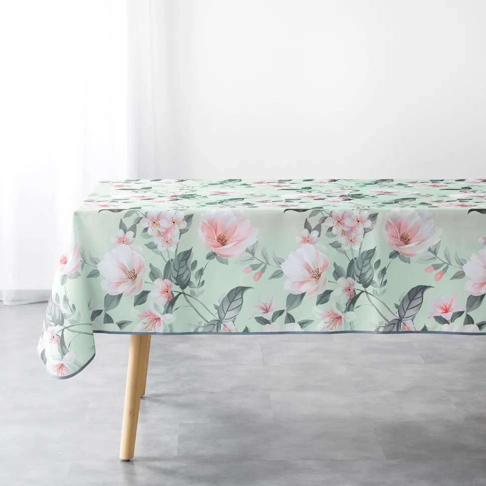 maxibazar Nappe 150X240Cm Imprime Alissia Menthe