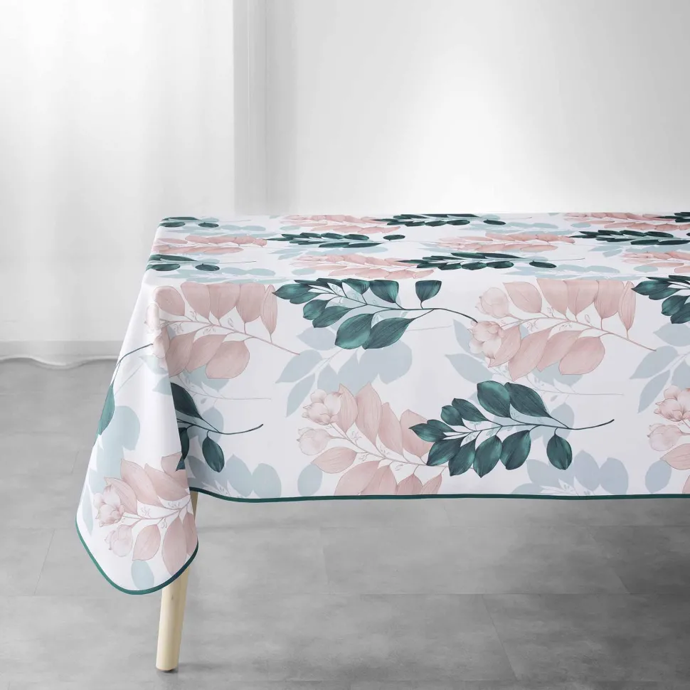 maxibazar Nappe 150X240Cm Imprime Belline Blanc Emerau