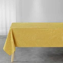 maxibazar Nappe 150X240Cm Metallise Belflor Jaune Or