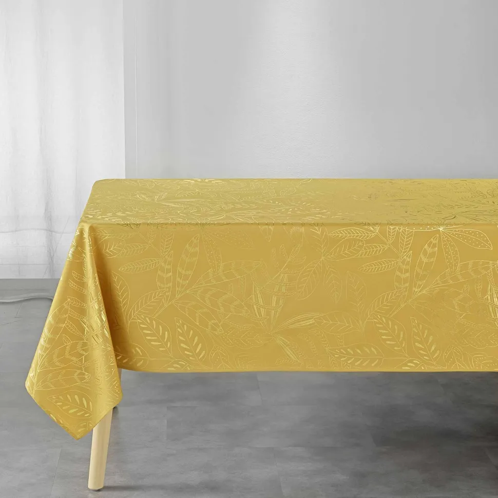 maxibazar Nappe 150X240Cm Metallise Belflor Jaune Or