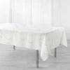 maxibazar Nappe 150X240Cm Metallise Bully Blanc Or