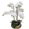 Atmosphera Orchidee Pot Ceramique Or Artif H.65Cm