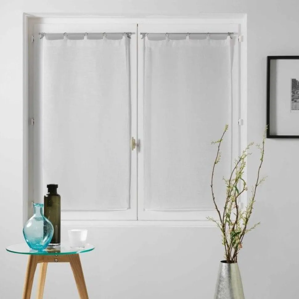 maxibazar Paire Droite Anneaux 2X60X90Cm Milza Blanc
