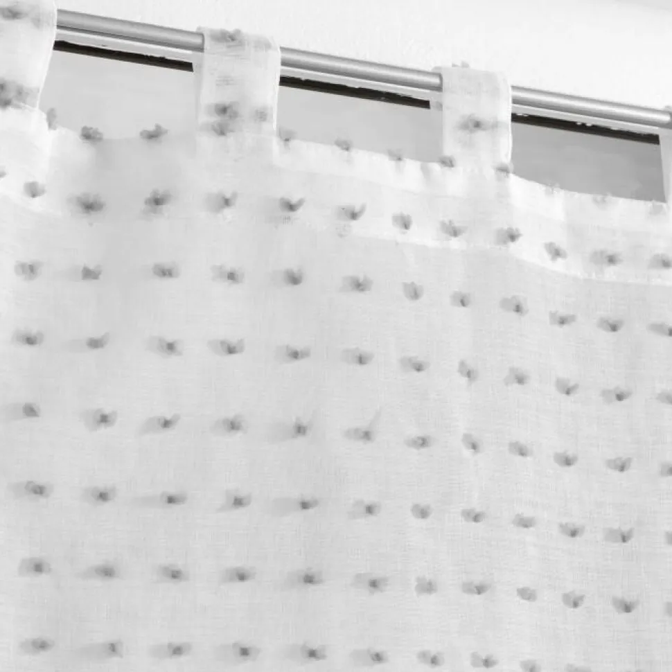 maxibazar Paire Droite Passant 2X60X160Cm Pompons Pomponella Blc Gris