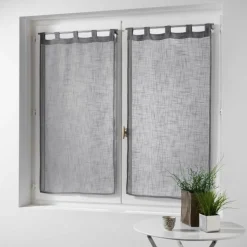 maxibazar Paire Droite Passants 2X60X120Cm Haltona Gris