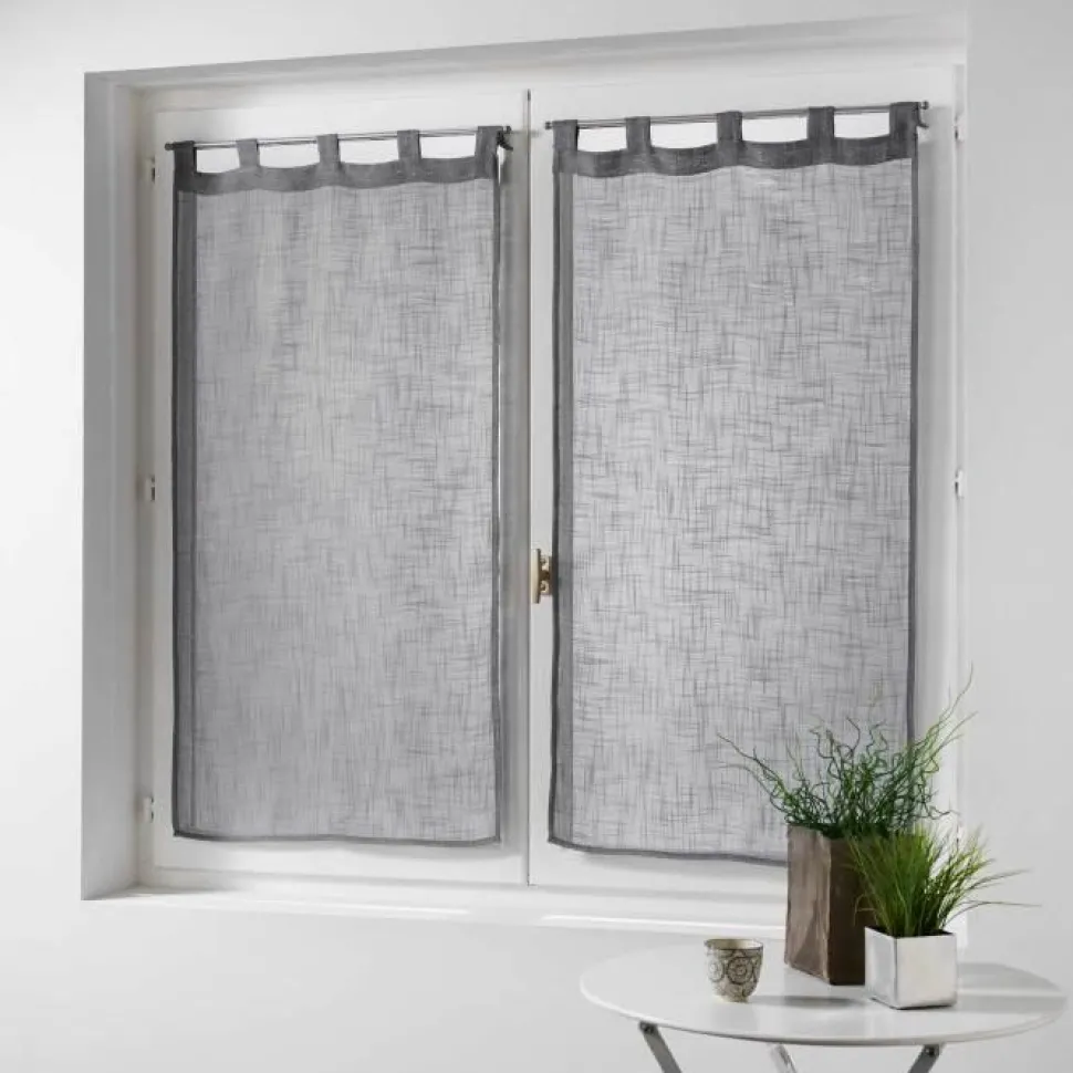 maxibazar Paire Droite Passants 2X60X120Cm Haltona Gris