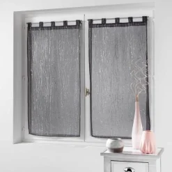 maxibazar Paire Droite Passants 2X60X160Cm Filiane Anthracite