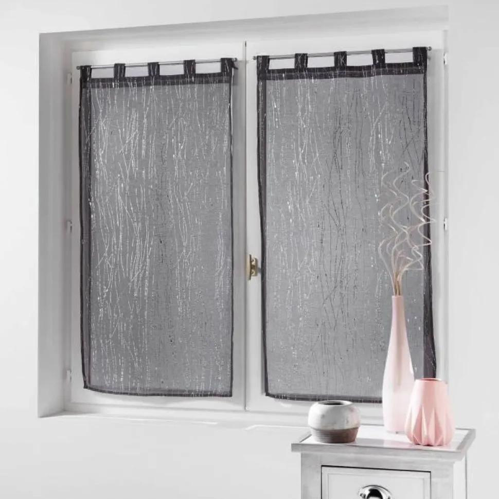 maxibazar Paire Droite Passants 2X60X160Cm Filiane Anthracite