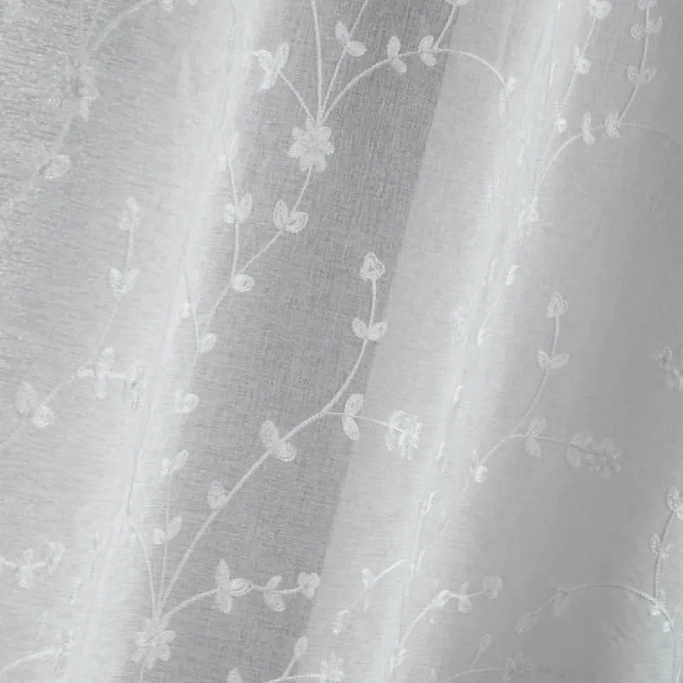 maxibazar Paire Droite Passants 2X60X120Cm Petite Fleur Blanc Blanc