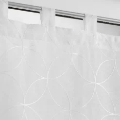 maxibazar Paire Droite Passants 2X60X120Cm Brode Olympia Blanc