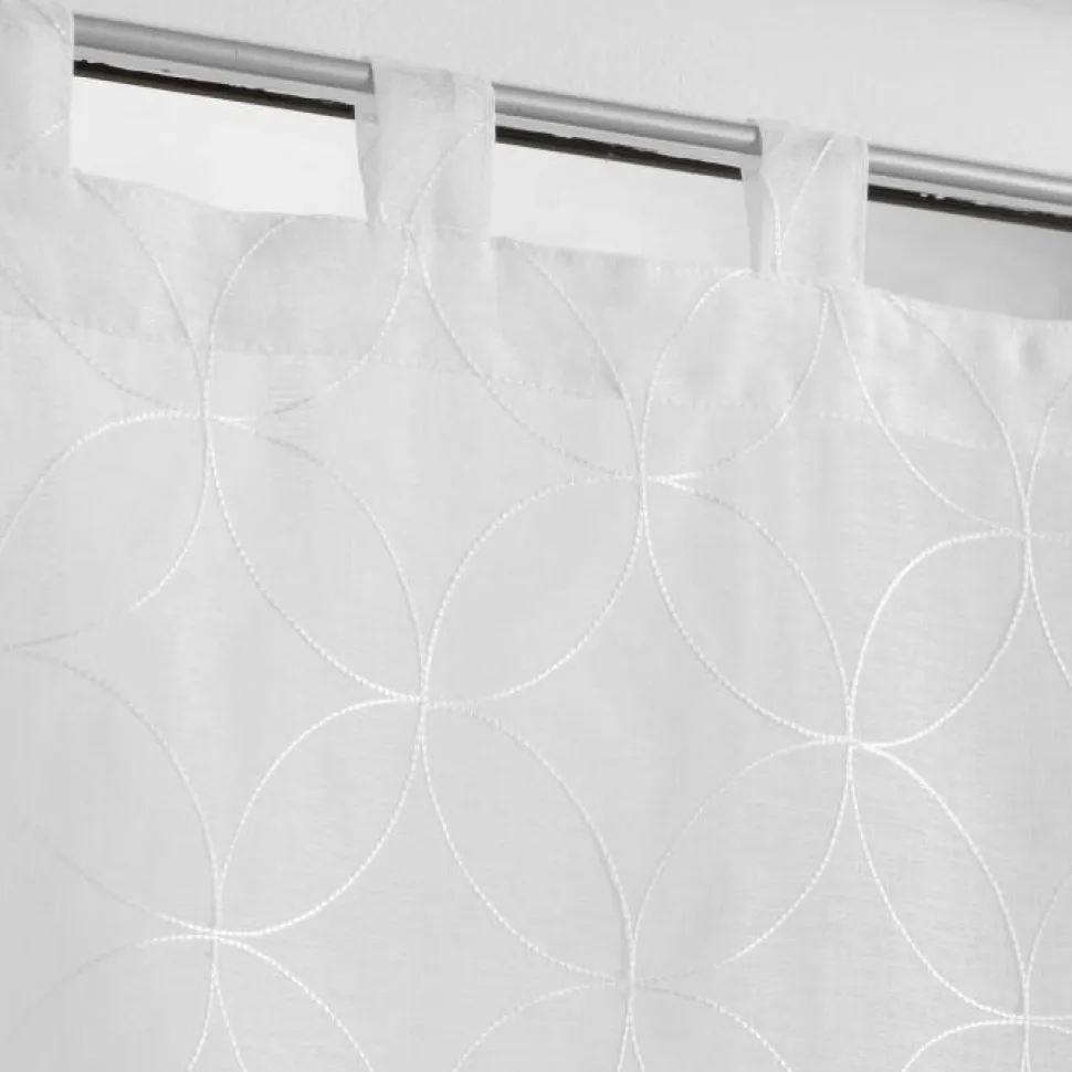 maxibazar Paire Droite Passants 2X60X160Cm Brode Olympia Blanc