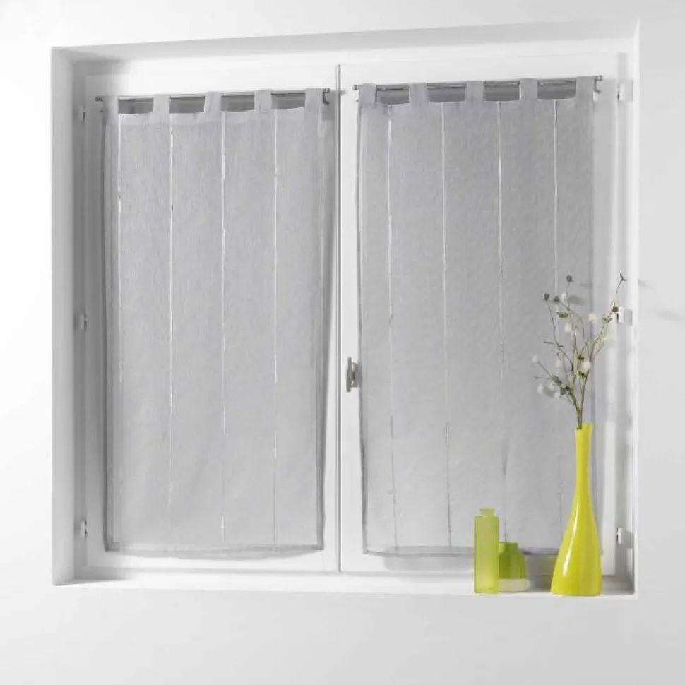 maxibazar Paire Droite Passants 2X60X120Cm Linahe Gris