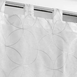 maxibazar Paire Droite Passants 2X60X160Cm Brode Olympia Gris