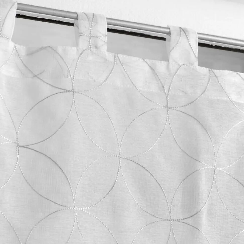 maxibazar Paire Droite Passants 2X60X160Cm Brode Olympia Gris