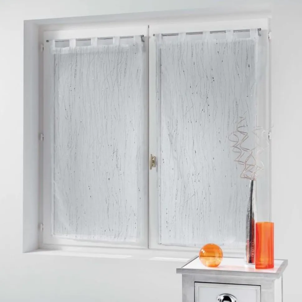 maxibazar Paire Droite Passants 2X45X160Cm Filiane Blanc