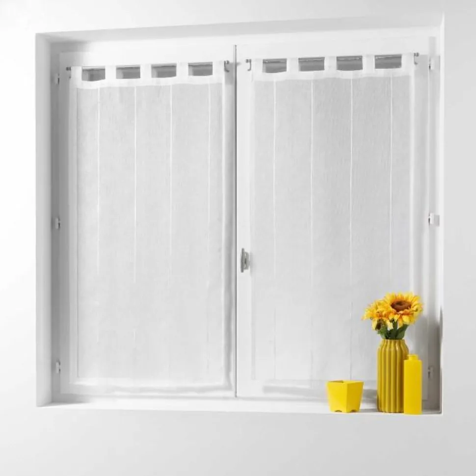 maxibazar Paire Droite Passants 2X45X90Cm Linahe Blanc