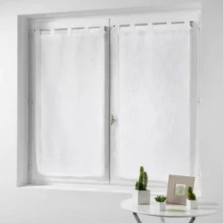 maxibazar Paire Droite Passants 2X60X120Cm Haltona Blanc