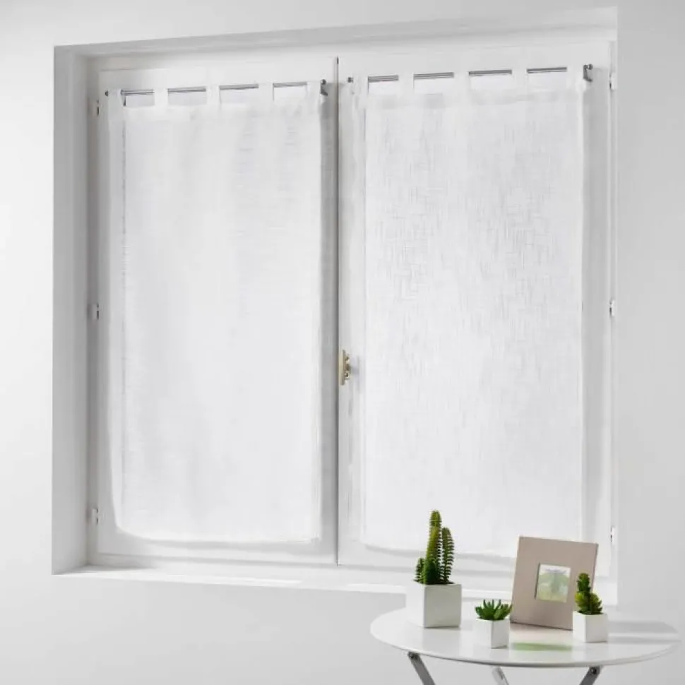 maxibazar Paire Droite Passants 2X60X120Cm Haltona Blanc