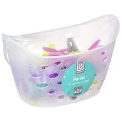 Panier 24 Pinces A Linge Translucide