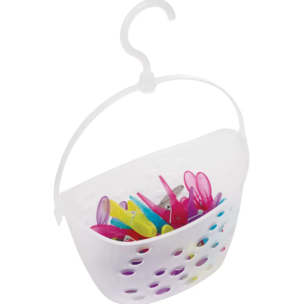 Panier 24 Pinces A Linge Translucide