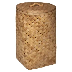 maxibazar Panier Bois Clair Linge D.31X54.5Cm