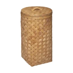 maxibazar Panier Bois Clair Linge D.31X54.5Cm