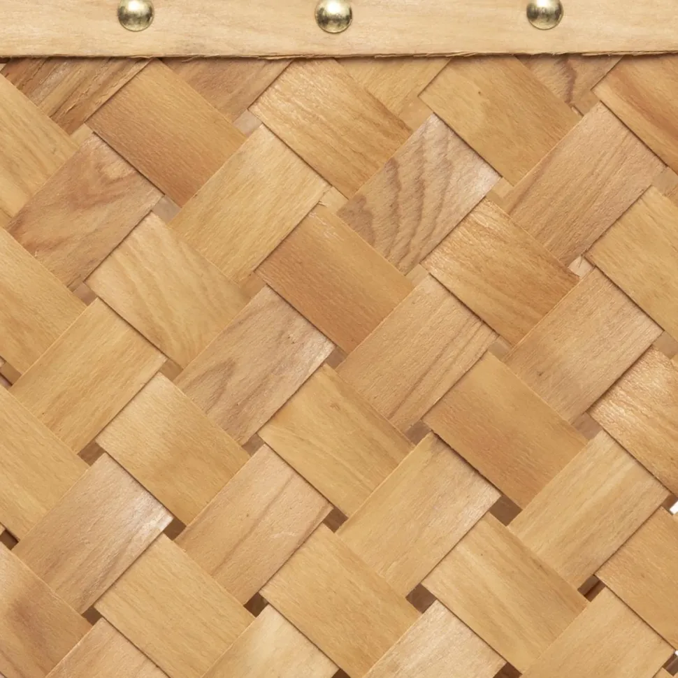 maxibazar Panier Bois Clair Rectangle D.37X27X29.5Cm