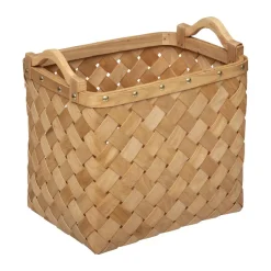 maxibazar Panier Bois Clair Rectangle D.31.2X23.5X25.5Cm