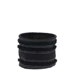 Panier Coton Imprime Deco Franges Noir 15X12Cm