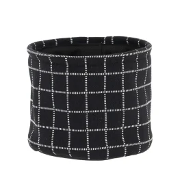 Panier Coton Imprime Motif Carre Noir 17X14Cm