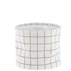 Panier Coton Imprime Motif Carre Naturel 19X16Cm