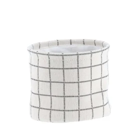 Panier Coton Imprime Motif Carre Naturel 15X12Cm