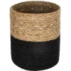 maxibazar Panier Jute Seagrass Noir D.21X21Cm