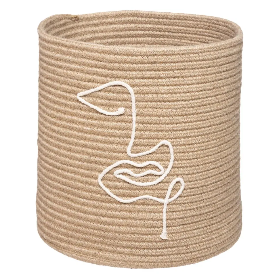 maxibazar Panier Jute Vibe Naturel D.24X27Cm