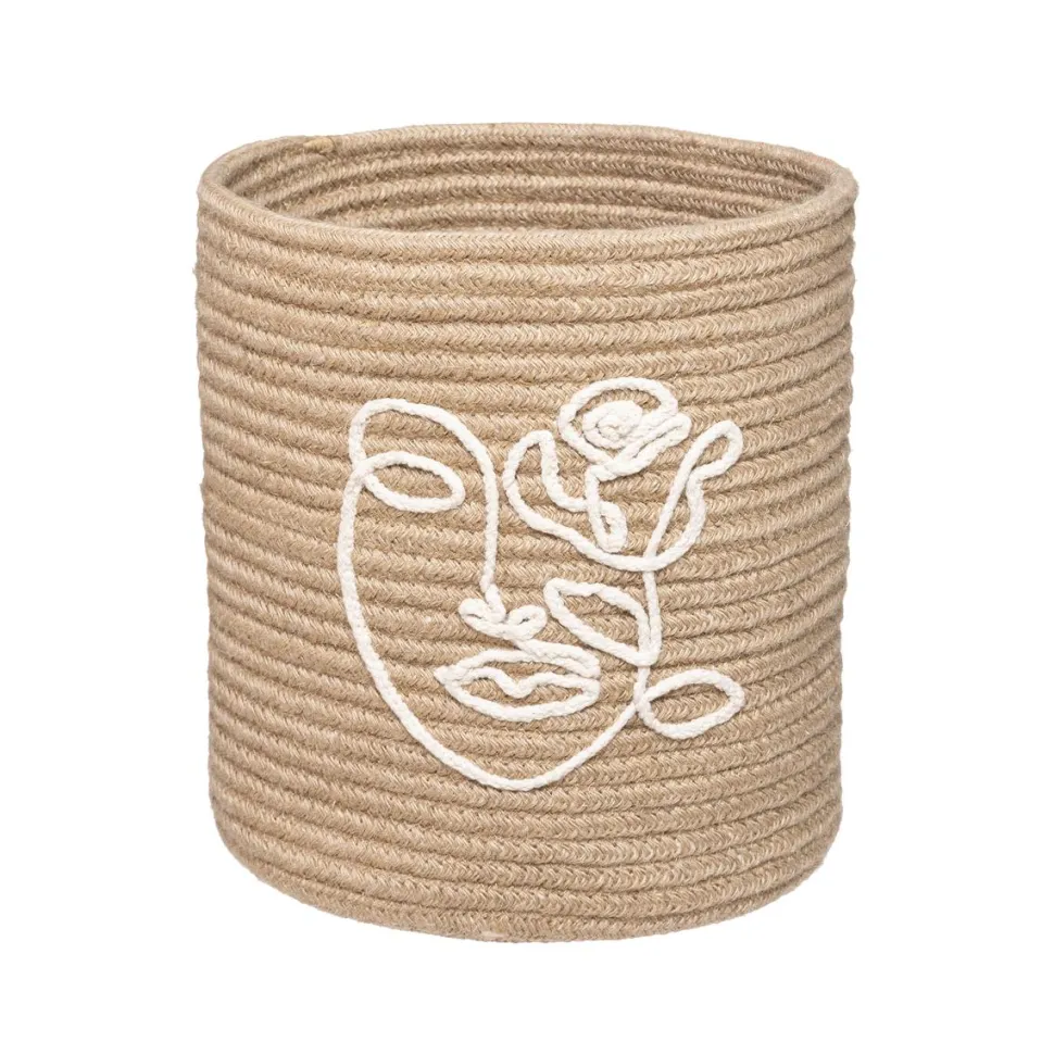 maxibazar Panier Jute Vibe Naturel D.24X27Cm