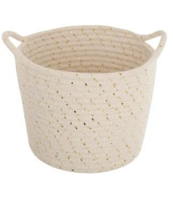 maxibazar Panier Lurex Blanc D.22X16.5Cm