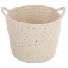 maxibazar Panier Lurex Blanc D.24X21Cm