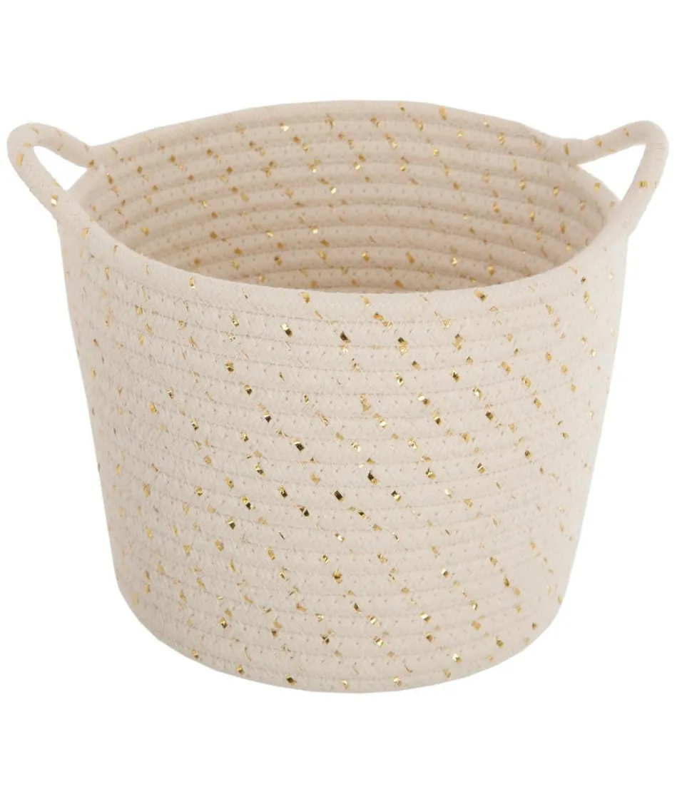 maxibazar Panier Lurex Blanc D.24X21Cm