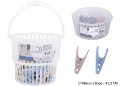 Panier Rond Avec 24 Pinces A Linge