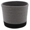 Panier Rond Coton Gris Noir D.19X16Cm