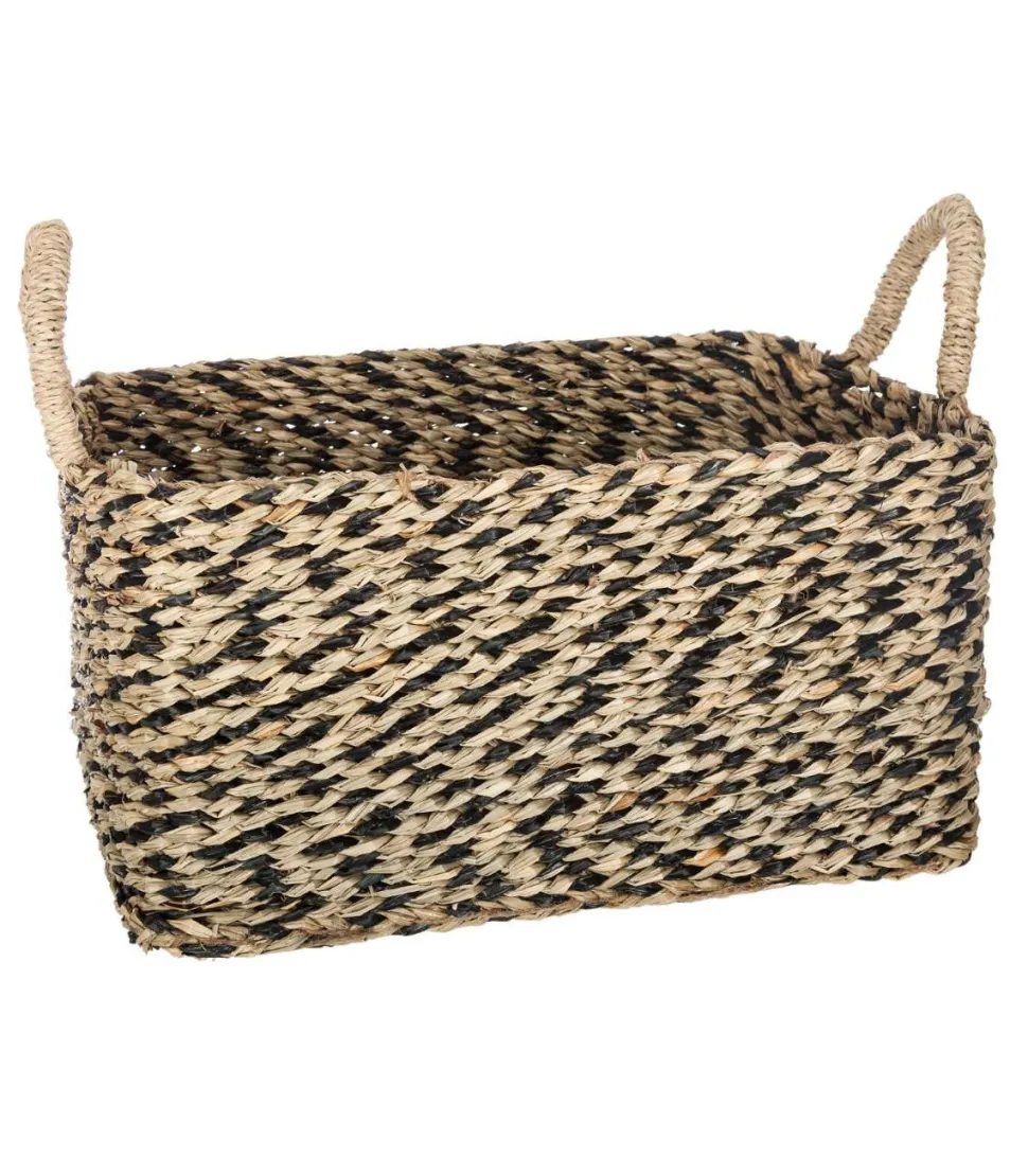 maxibazar Panier Seagrass Ethnique Rectangle D.43.5X32X17Cm