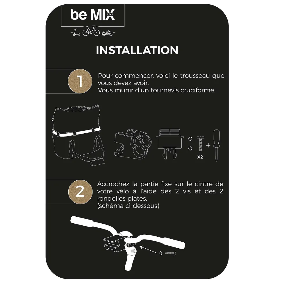 Panier Vélo Polyester Clipsable 24L